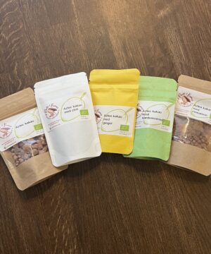 Aztec / Ceremoniel Kakao: Vælg mellem Ren kakao, Ingefær, Chili, Kanel, Kardemomme eller Golden Milk (25 gram)